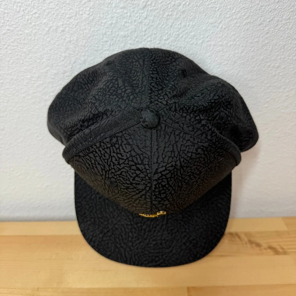 Jordan Youth Black Elephant Print Snapback Hat Gold Jumpman Logo 1623-429 316